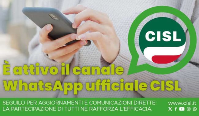 Canale ufficiale WhatsApp Cisl